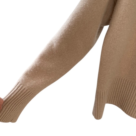 Banana Republic Beige Luna Cashmere Jumper Polo Tan Collared Sweater XL - Picture 13 of 14